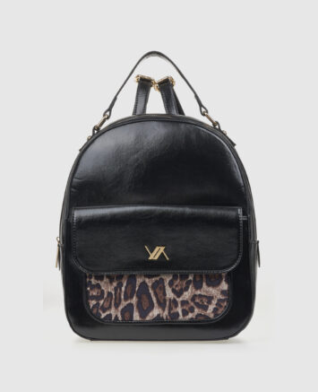 VERDE ΓΥΝΑΙΚΕΙΟ ΣΑΚΙΔΙΟ ΠΛΑΤΗΣ 16-0008140  ANIMAL PRINT ΜΑΥΡΟ