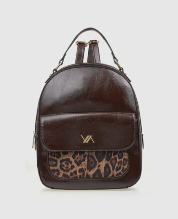 VERDE ΓΥΝΑΙΚΕΙΟ ΣΑΚΙΔΙΟ ΠΛΑΤΗΣ 16-0008140  ANIMAL PRINT ΚΑΦΕ