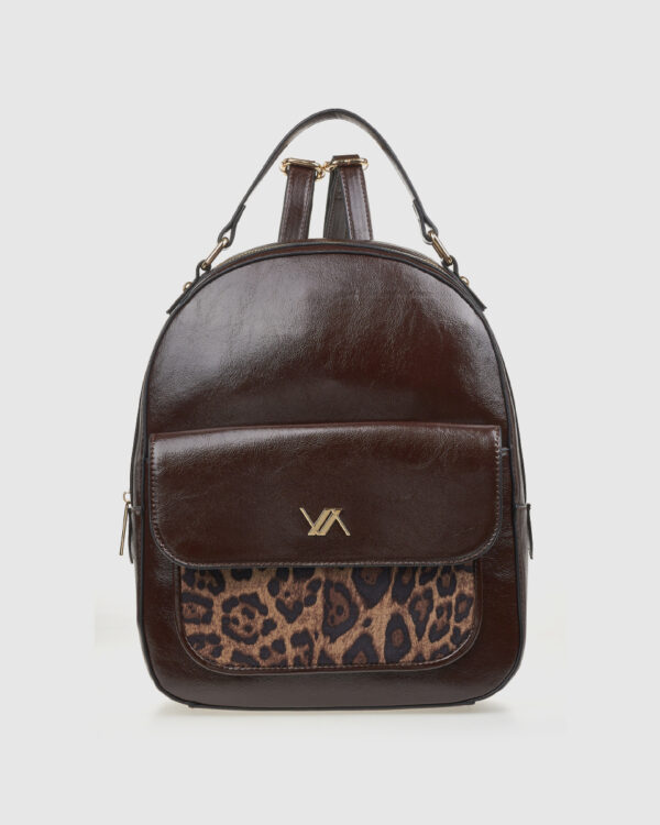 VERDE ΓΥΝΑΙΚΕΙΟ ΣΑΚΙΔΙΟ ΠΛΑΤΗΣ 16-0008140  ANIMAL PRINT ΚΑΦΕ Γυναικείες τσάντες 5