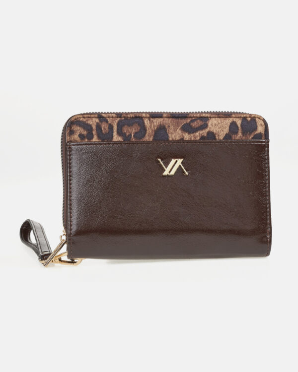 VERDE ΓΥΝΑΙΚΕΙΟ ΠΟΡΤΟΦΟΛΙ 18-0001544  ANIMAL PRINT ΚΑΦΕ Πορτοφόλια 33