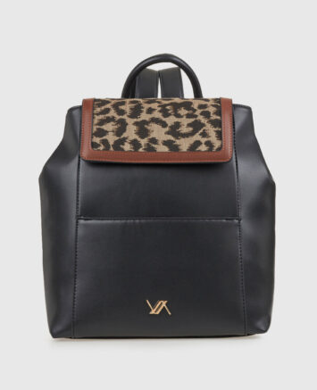 VERDE ΓΥΝΑΙΚΕΙΟ ΣΑΚΙΔΙΟ ΠΛΑΤΗΣ 16-0008311  ANIMAL PRINT ΜΑΥΡΟ